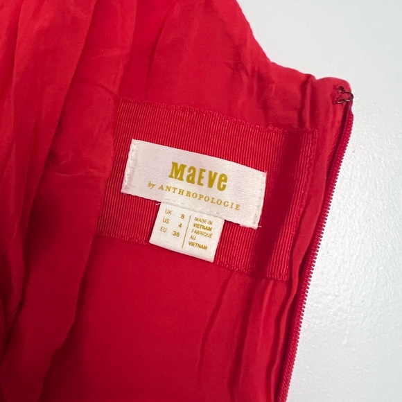 Anthropologie Maeve scoop neck red minidress size 4 - Picture 4 of 7